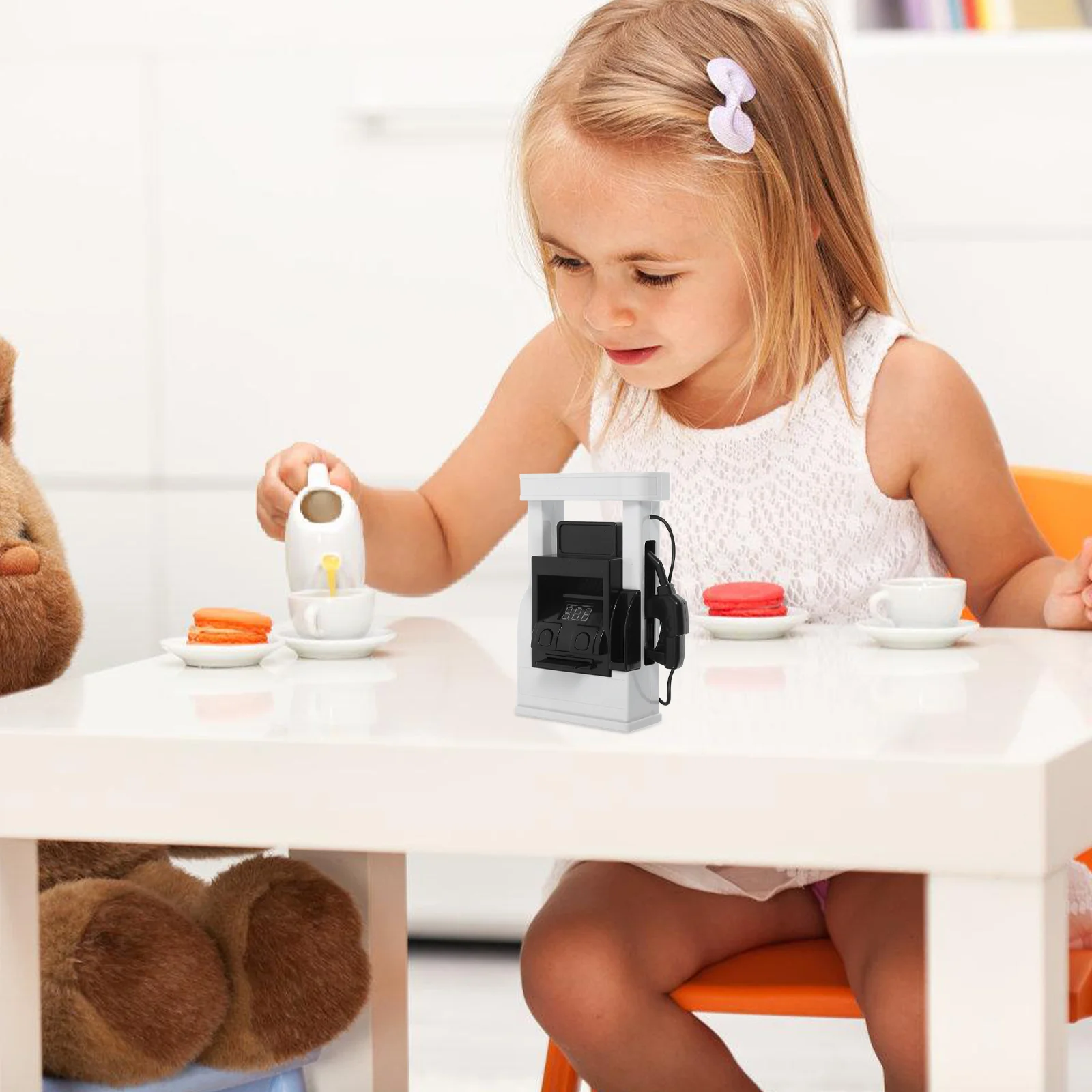 Simulazione stazione di servizio modello di scena pompa di Gas Set di giocattoli stazione di servizio di benzina decorazione bambini giocattoli educativi precoci regalo