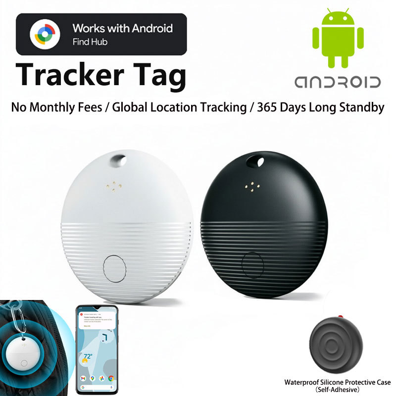  Google Find My Supported Android GPS Tracker,Works with Google Find Hub & Find My Device,Anti-Lost Locator for Bike,Bag,Pet&Car 