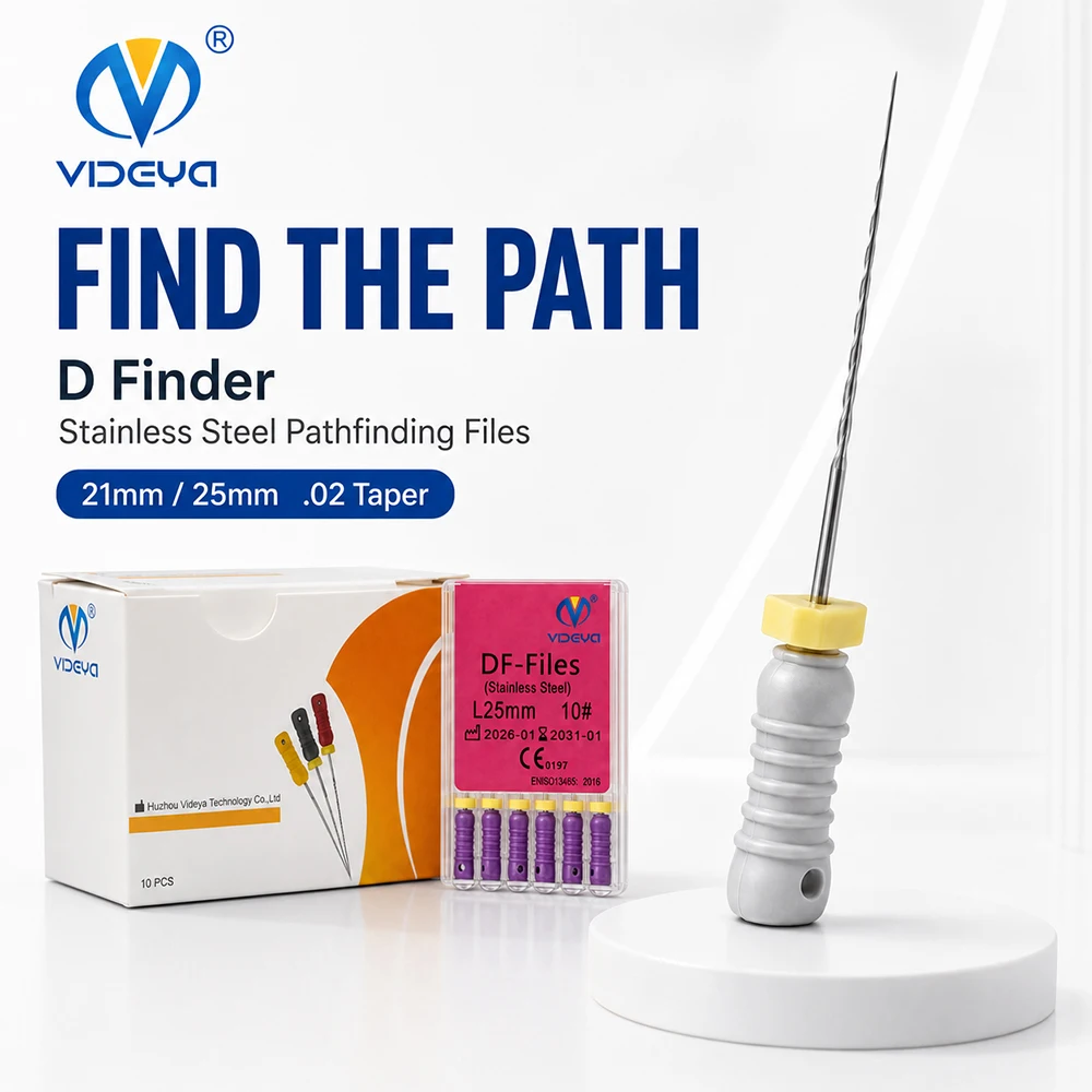 DF File D Finder – Nouvelle lime endodontique en acier inoxydable pour la localisation de canaux radiculaires calcifiés/courbés (ISO) # 08 # 10 # 12 # 15 21/25mm