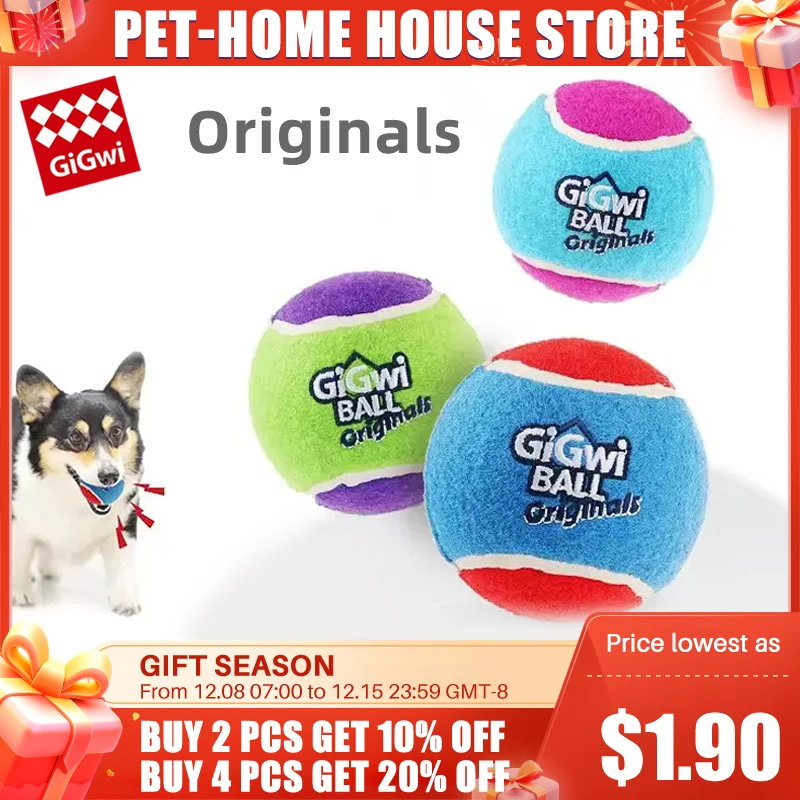 GiGwi 3PCS Pets Dog Game Ball Sound Puppy Chewing Interactive Ball Teething Molar Bite Resistant Dogs Toy Pet Training Products