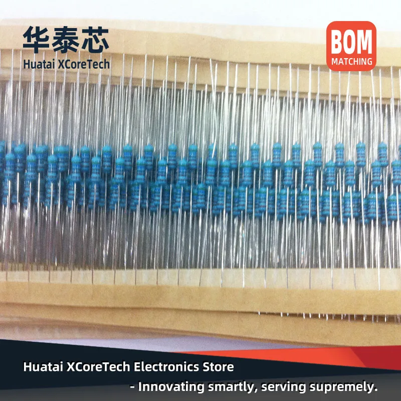 50PCS DIP Metal Film Color Ring Resistor 1/6W,1/8W(0.125W) ±1% 470K 510K 560K 620K 680K 750K 820K 910K 1.1M 1.2M 1.3M 1.5M 1.8MΩ