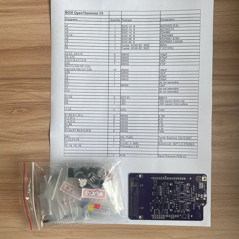 Theremin-Open Source PCB Board, DIY Material Kits, instrumento eletrônico Musical para Arduino Instrumento Criativo