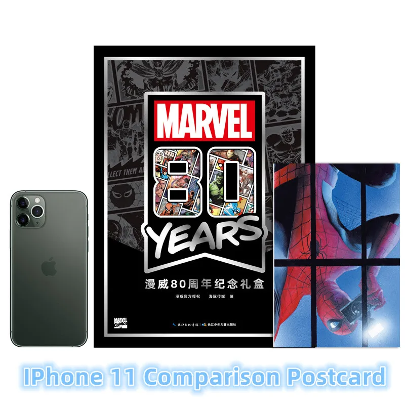 Genuine Marvel Card 80th Anniversary Comic Postcard Iron Man Captain America Thor Animation Postcard Collection Gift Box