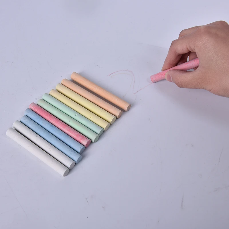 12 Pcs Dustless Chalk Pen Drawing Chalks For Blackboard 6 Colors Stationary Office School Supplies Accessories