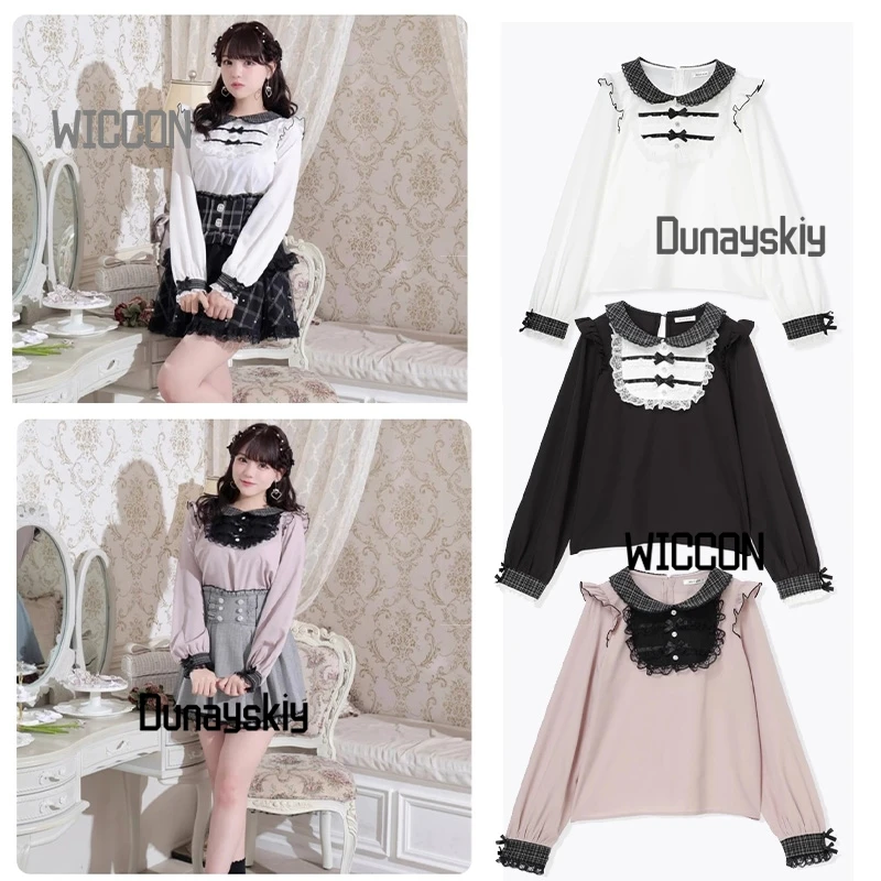 

Костюмы Jirai Kei Noemieee для японских девушек и женщин: милые рубашки с длинным рукавом, черные, розовые, белые, с кружевом, в стиле каваи, для повседневной носки и карнавальных подарков