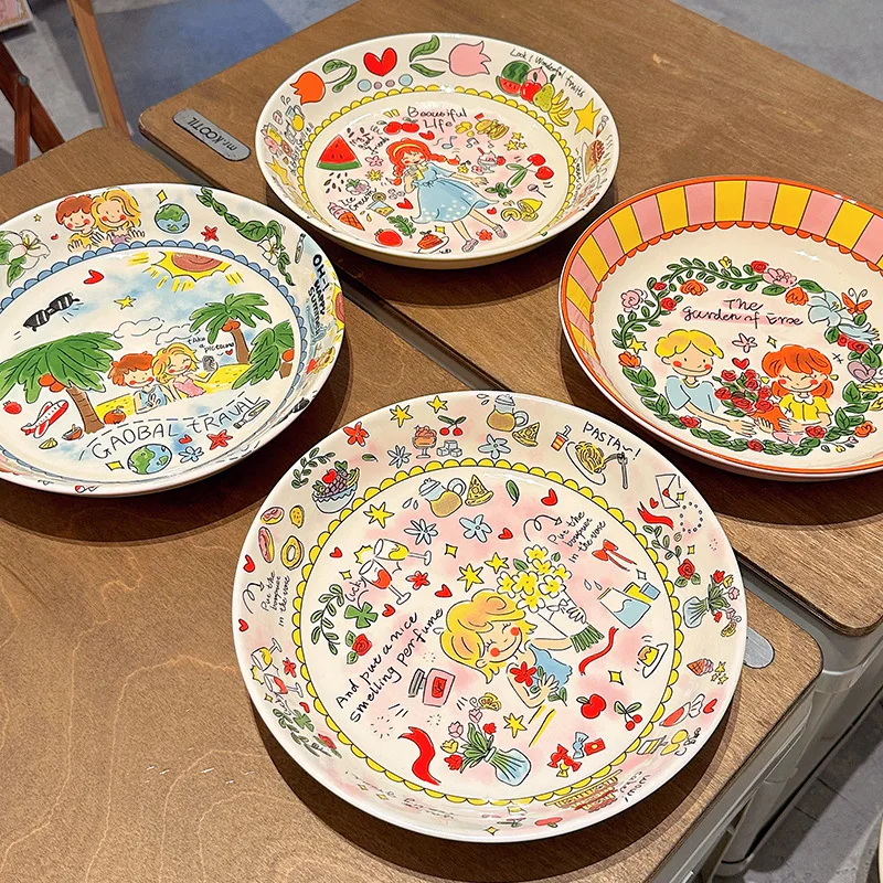 

New Creative Plate Home Dining Plate Ceramic Comic Cartoon Dining Plate