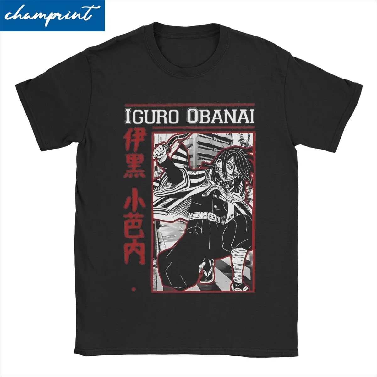 Demon Slayers Obanai Iguro Anime T-Shirt for Men Women Fashion Cotton Tee Shirt Crew Neck Short Sleeve T Shirts Summer Clothes