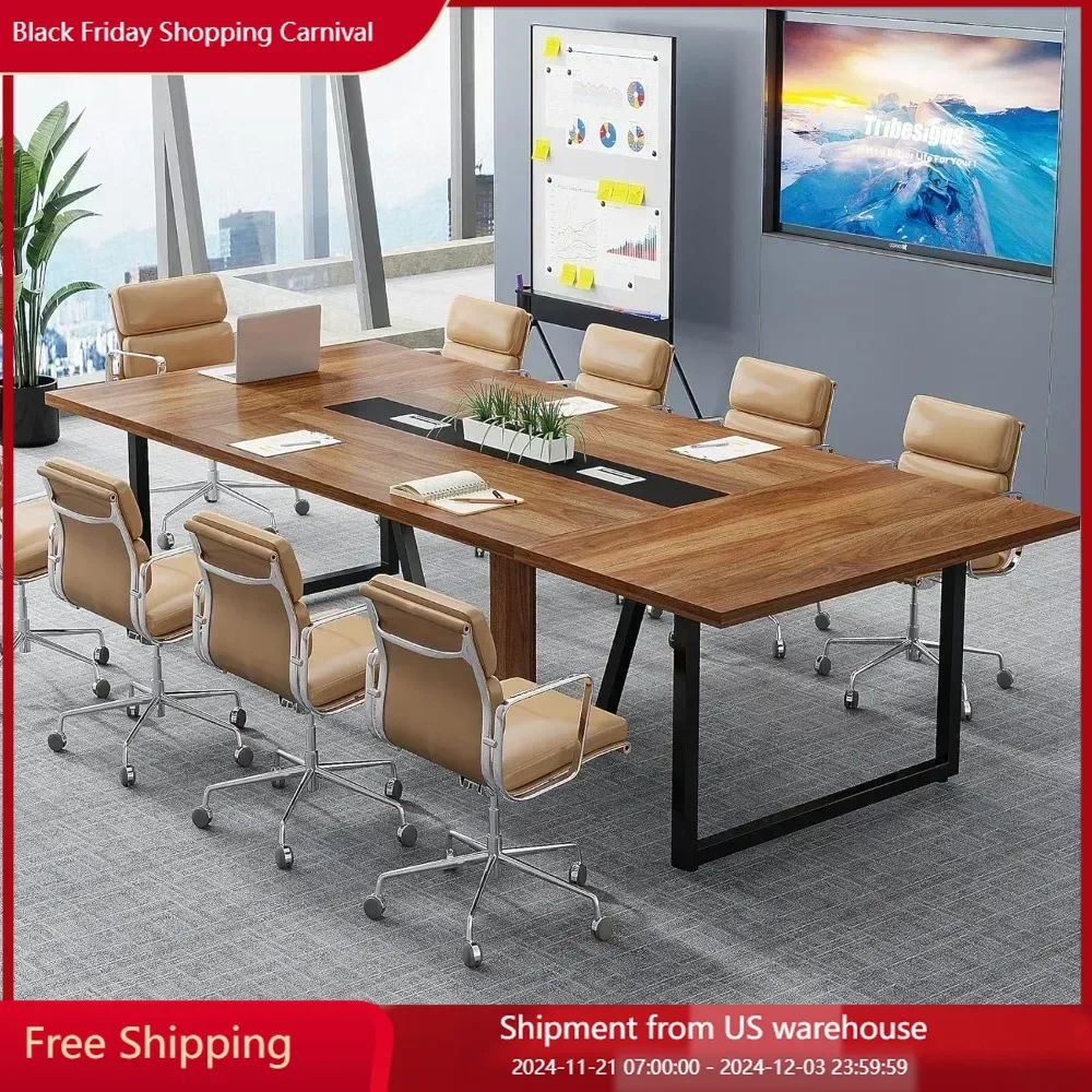 8FT Conference Table, 94.49 L X 47.24 W X 29.53 H Inches Large Meeting Table/Podcast Table for 10 People, Conference Tables