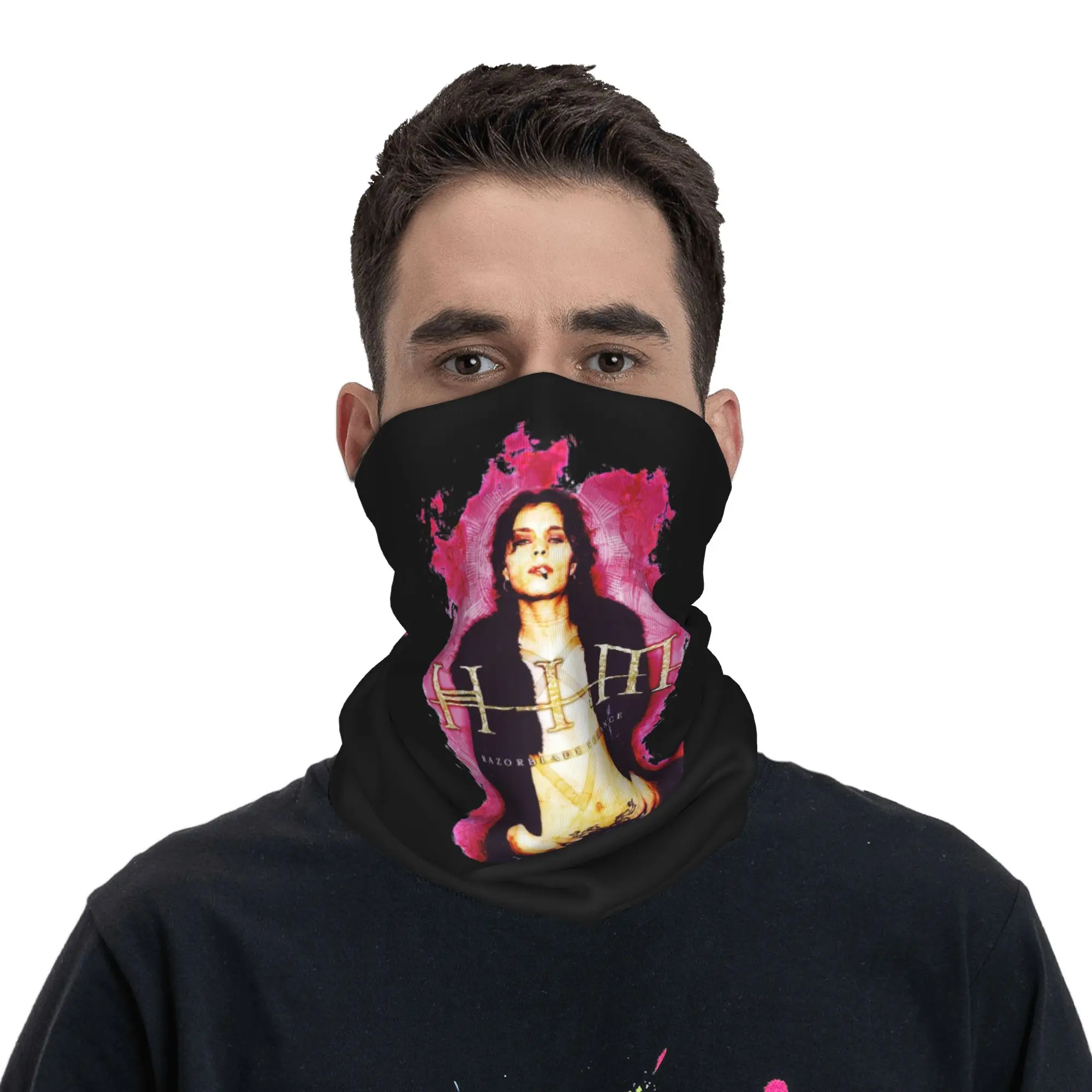 Him band vv h i m him ville valo razorblade romance smoke Bandana Neck Cover Printed Face Scarf Headwear Running Unisex Adult