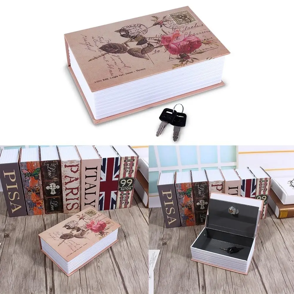 Dictionary Book Shape Key Box Safe for money Cash Jewelry Deposit Mini Lock for home Security