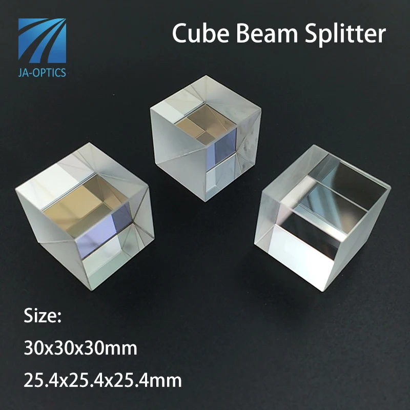 JA-OPTICS Manufacturer 25x25mm 25.4x25.4mm Optical Prism Cube Beam Splitter, BK7 Dispersion Prism