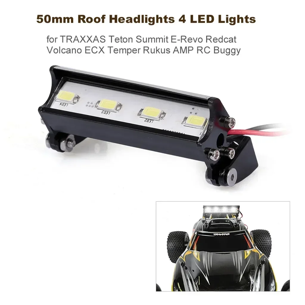 50มม. ไฟหน้าหลังคา mobil RC RC off-road Dome ไฟ LED 4ดวงสำหรับ trxs Teton Summit redcat ภูเขาไฟ ecx อารมณ์ rukus AMP