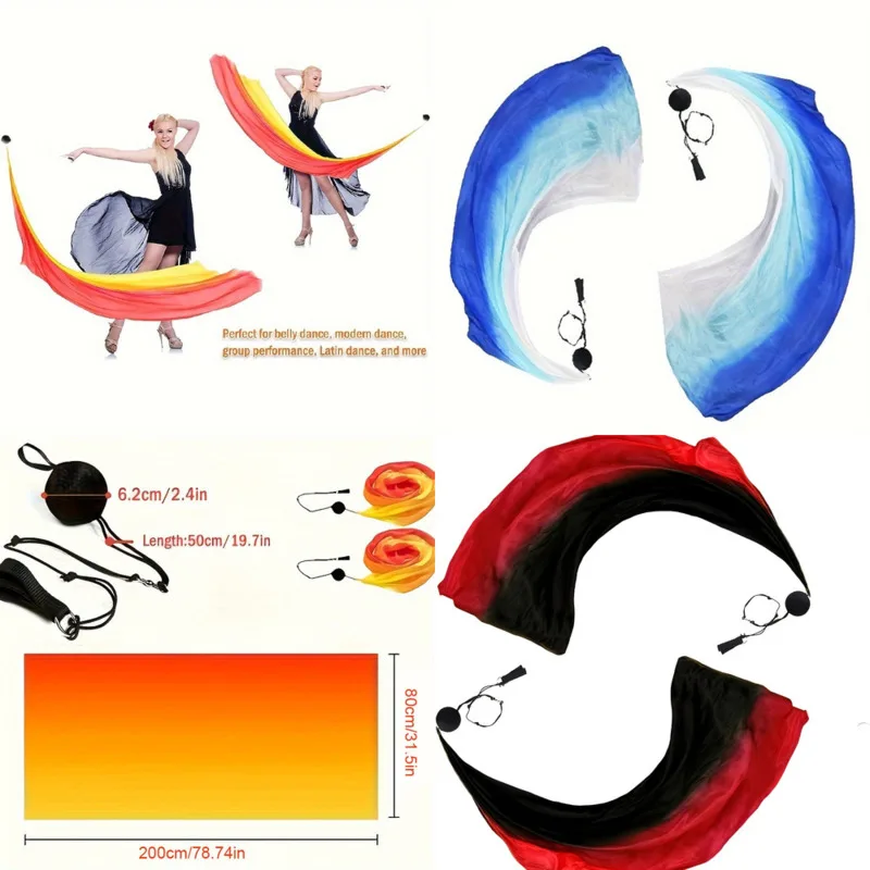 

Dance Lighted Silk LED Scarves Prop Throwing Yarn For Stage Performance Prop Audience Engagement Professional Dance Prop Gift