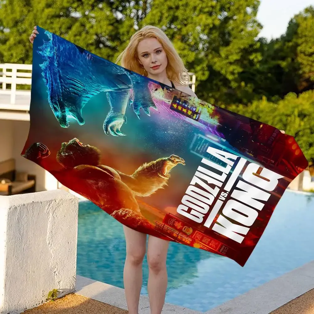 Hot Movies G-Godzillaes-Konges Bath Towel Microfiber Soft Water Absorbing Breathable For Girl Kids Decorative Beach Towel