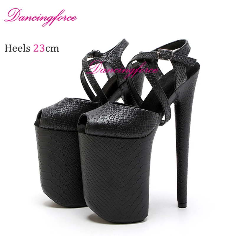 Dancingforce 23CM/9inches pat PU upper Platform Shoes Sexy Dance Shoes High Heels Sandals Pole Dance shoes