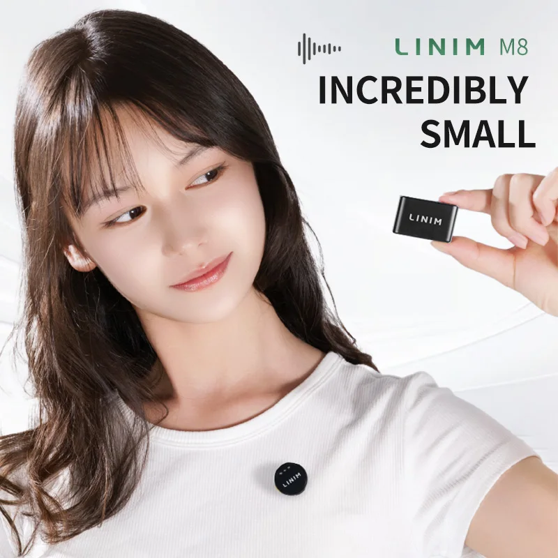 LINIM M8 Wireless Lavalier Microphone for iPhone Camera Type-C Wireless lapel microphone for Vlog Interview Live Streaming Mic
