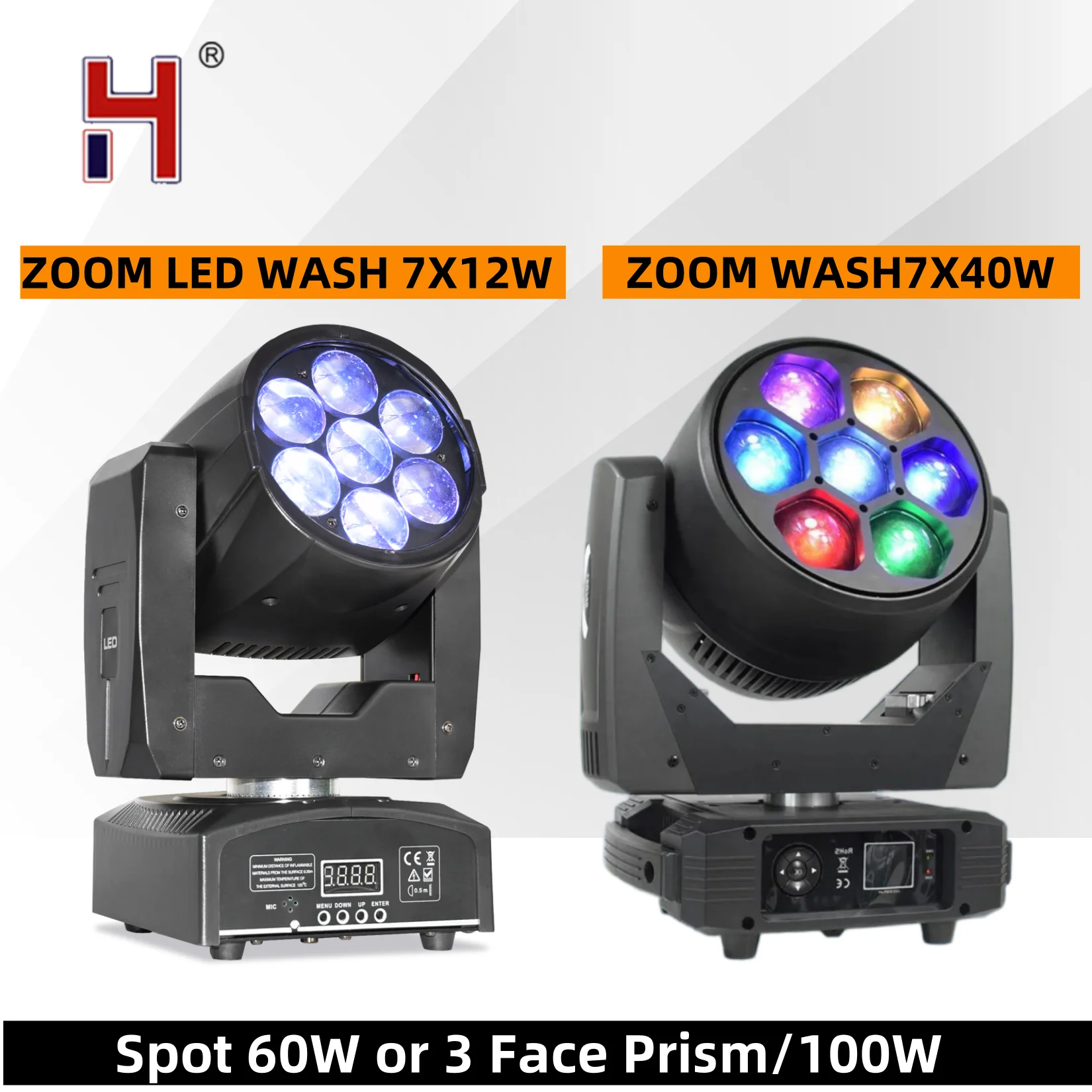 

HongYi Stage Light 7X40W/7X12W RGBW Big Power LED Bee Eyes Moving Head Light DMX Dyeding Beam Wash Effcet DJ Disco Bar Party