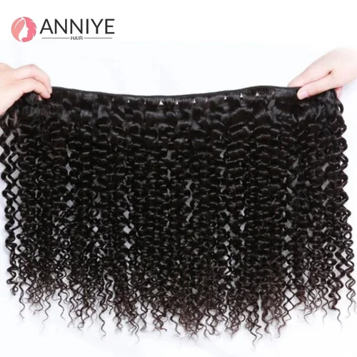Imagen 1 del producto Paquete rizado al por mayor 1/3/4 Uds extensiones de cabello humano 100% mechones de cabello humano postizo virgen sin procesar para mujeres ANNIYE