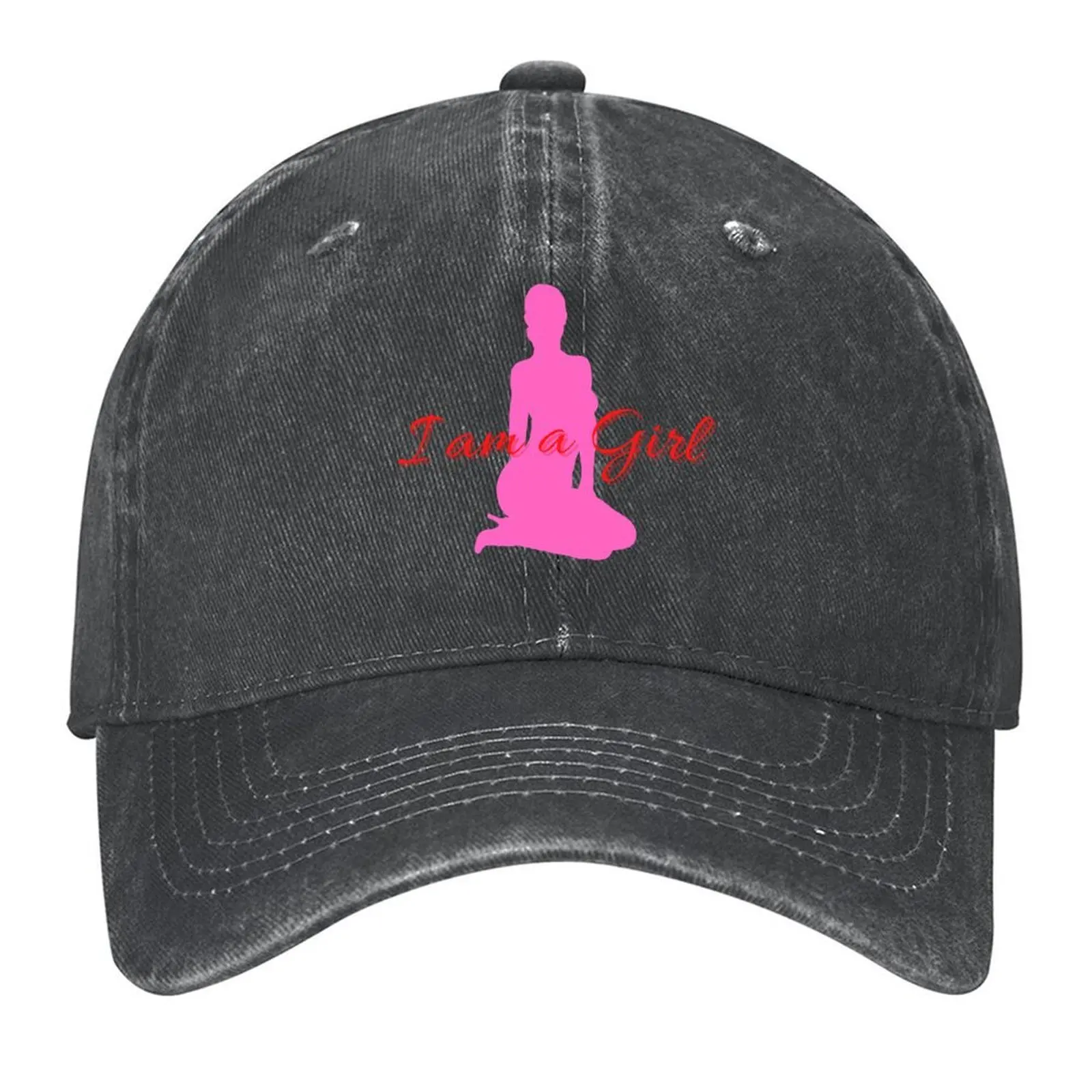 

I am a Girl Sissy Fem Silhouette pink and red Baseball Cap cute luxury caps birthday Women's Golf Wear Men's