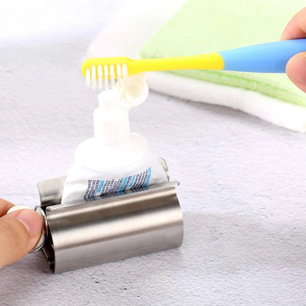 1Pc Stainless Steel Wringer Roller Rotate Dispenser for Ointments Cosmetics Bathroom Accessories Toothpaste Squeezer Tube Roller