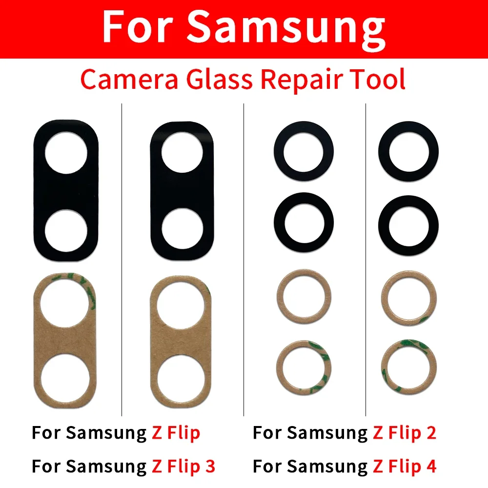 30Pcs，NEW Camera Glass Lens Back Rear Camera Glass Lens With Ahesive Sticker For Samsung Z Flip 2 3 4 5