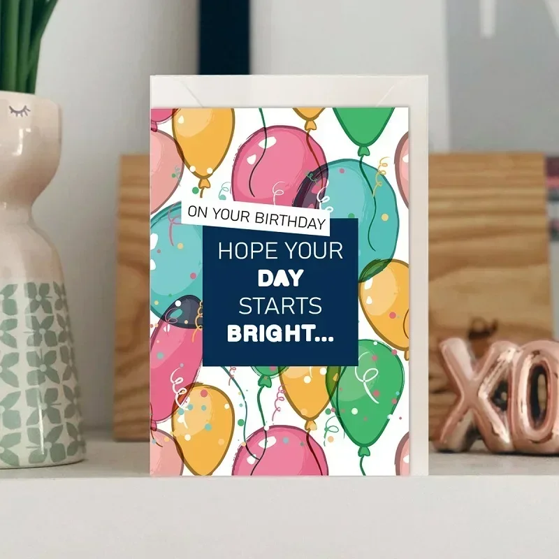 12pcs/set Happy Birthday Cards Greeting Card With Envelopes Creative Birthday Cards Set For Kids Adults Blessing Message Card