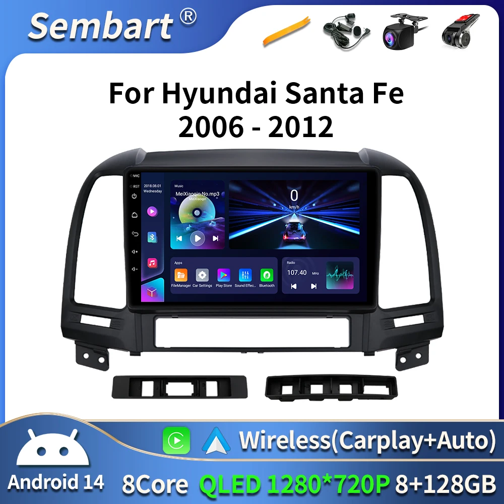 

Android Carplay авто радио для Hyundai Santa Fe 2 2006 2007 2008 2009 2010 2011 2012 автомобильный мультимедийный плеер стерео DSP 2DIN DVD