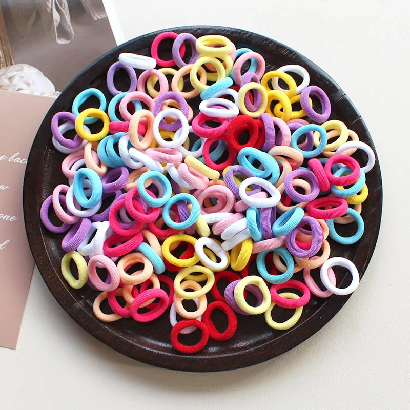 300pcs /500pcs/1000pcs Candy Color CHILDREN\'S Hair Band High Stretch Hair Tie for Baby Girls Hair Accessories Hair Tie