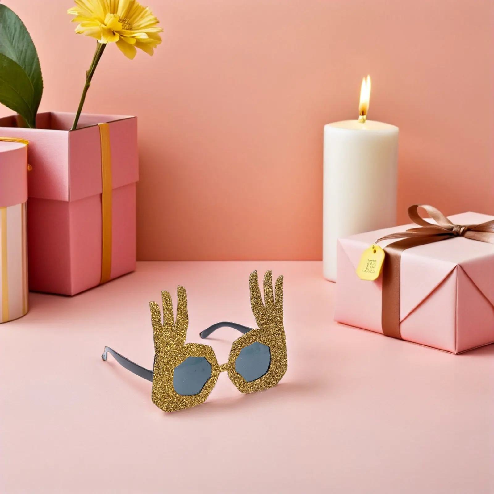 

4Pcs Finger Glasses Ok Hand Gesture Novelty Sunglasses Funny Party Eyewear Decorative Costume Props Funny Party Finger Glasses