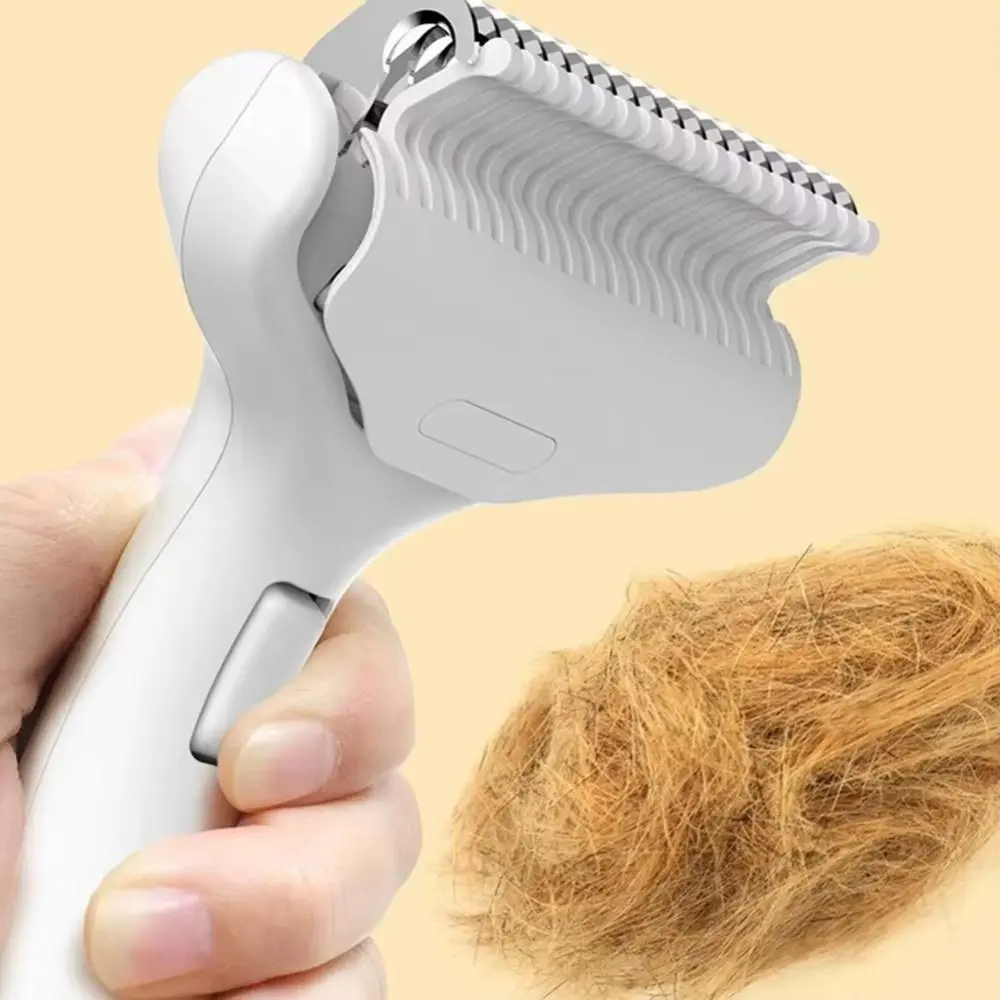 

Curved Design Pet Dematting Comb Skin Friendly Widened Cutters Cat Undercoat Remover One-Click Hair Removal