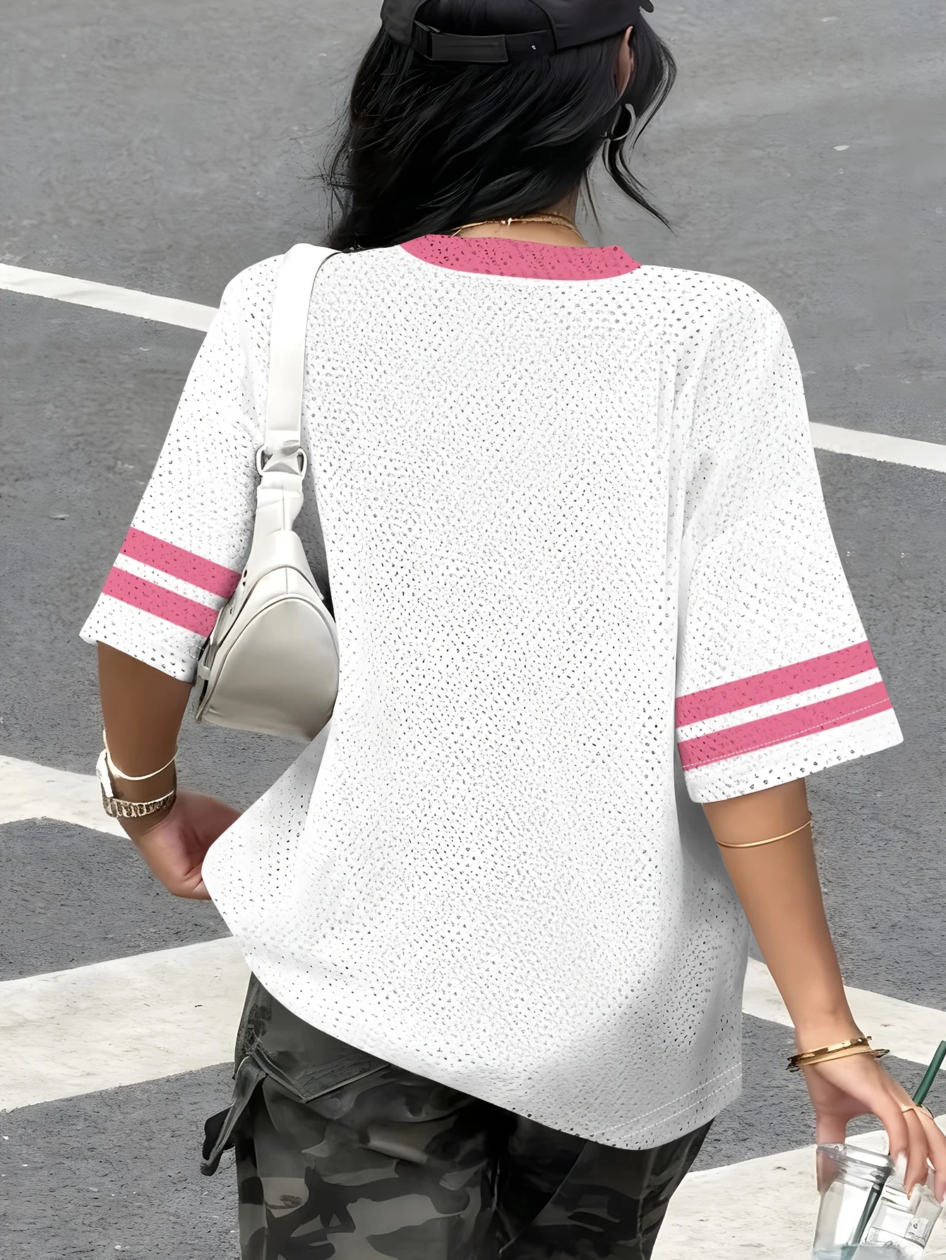 2026 Summer New Leopard Baseball Print T-shirt For Women V-Neck Short Sleeve Tees Football Jersey Y2k Loose Oversized Sports Top