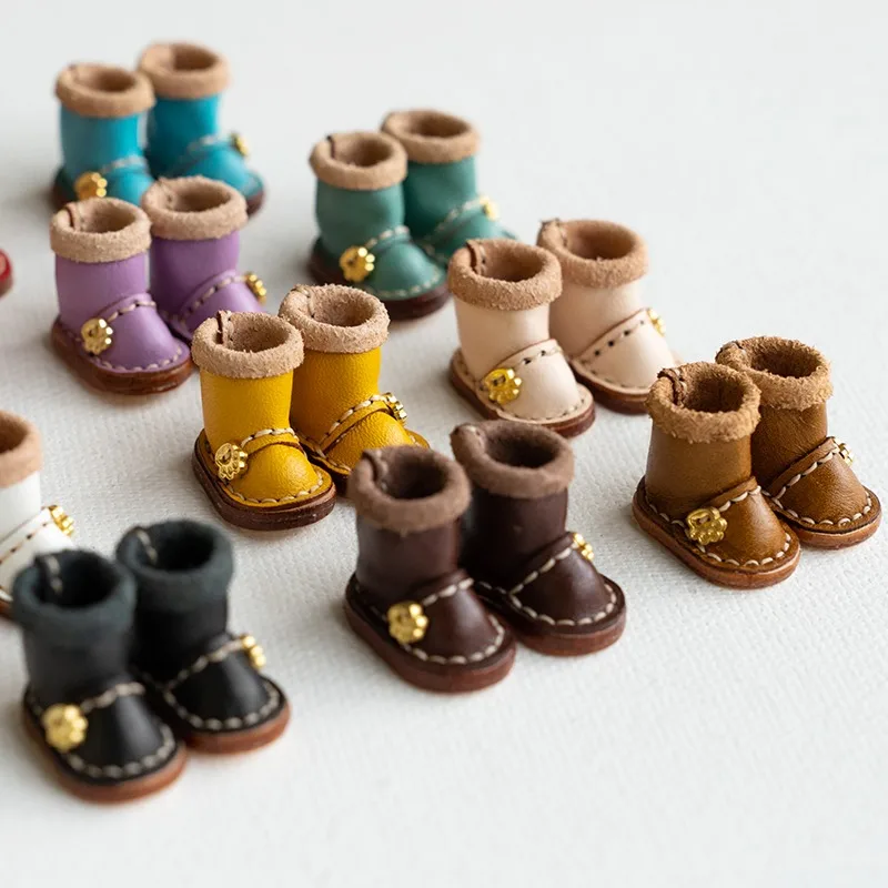 

ob11 baby shoes 1/12 scale leather boots handmade leather shoes GSG body9 YMY hand-knitted doll shoes