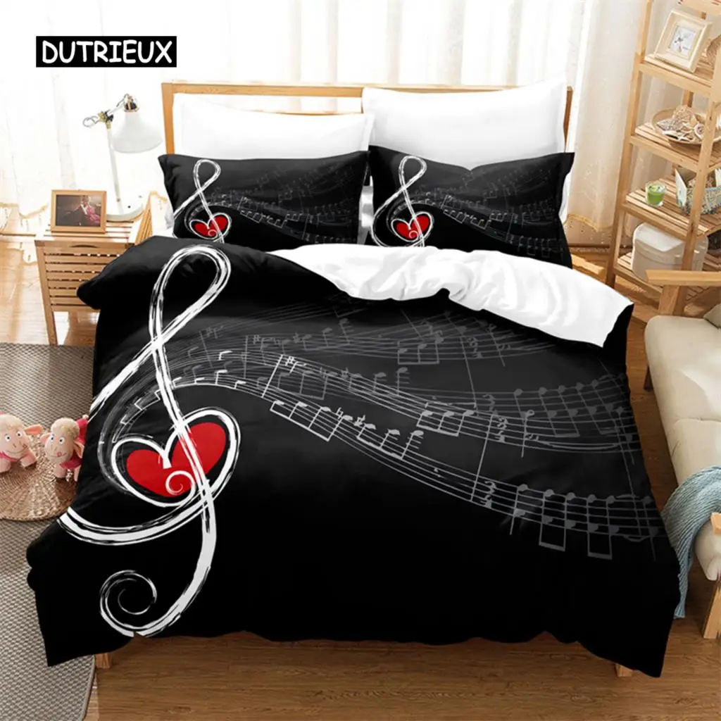 

Musical Notes Bedding Set Duvet Cover Set 3d Bedding Digital Printing Bed Linen Queen Size Bedding Set Fashion Design