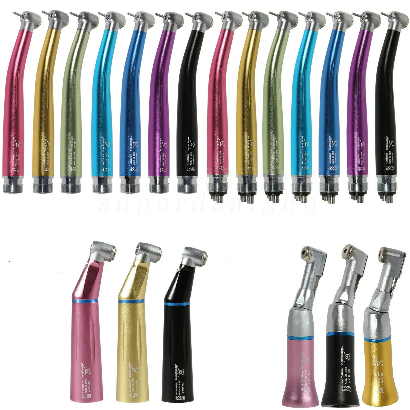 Dental High/Low Speed Handpiece (Inner LED) /External Contra angle 2/4Hole Fit NSK  Kavo 7 Colors