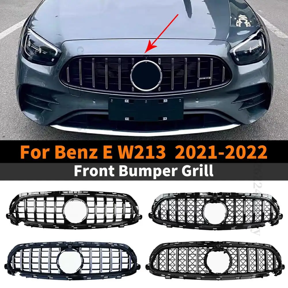 

Front Hood Grille Racing Bumper Grill For New Mercedes Benz E class W213 2021 2022 E260 E300 E350 E400 E450 Replacement Facelift