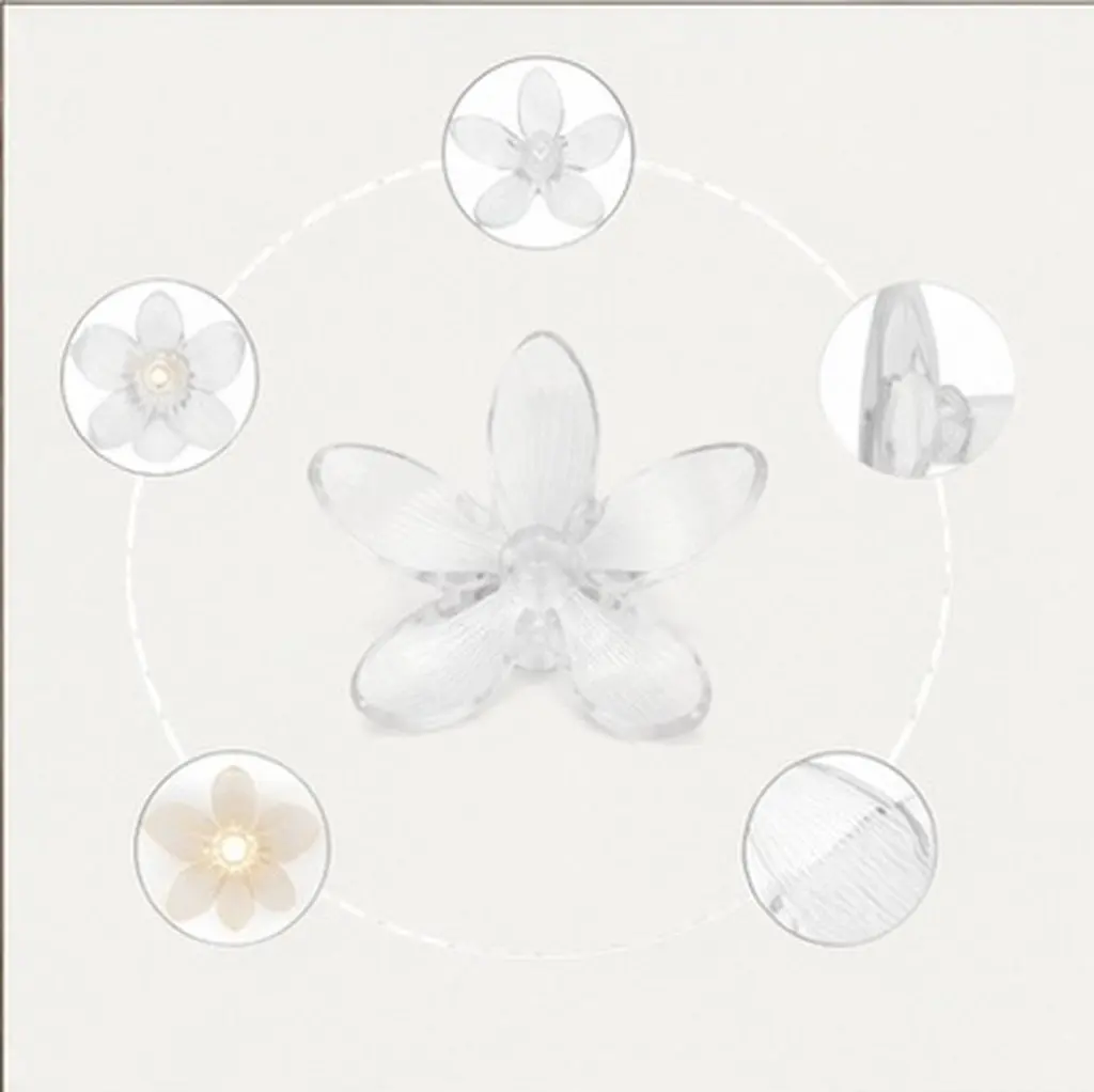 50Pcs String Light Covers Clear Sunflower Lamp Shade Plastic Decorative Bulb Covers for 5Mm LED Lights Romantic Wedding Party