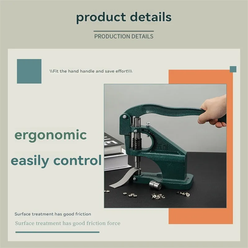 Metal hand press button machine, leather hand four button collision nail, wind eye button, green sewing accessories