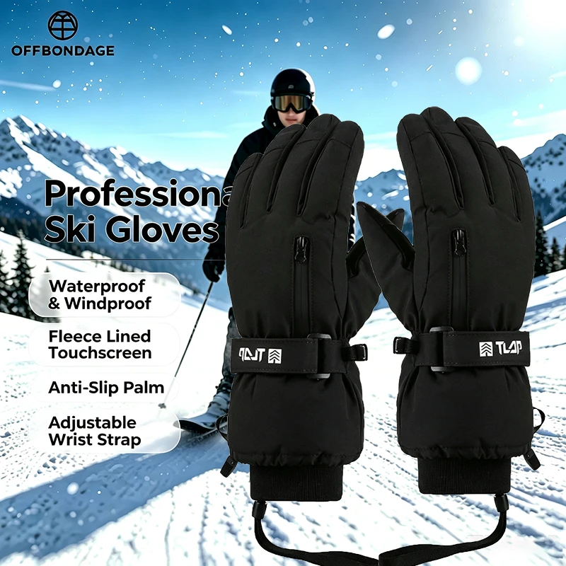 Men Women Ski Winter Thermal Gloves Insulated Touch Screen Waterproof Windproof Snowboard Bike Motorcycle Outdoor Sports