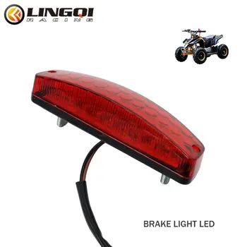 Ling qi luz de sinal traseira da motocicleta led lanterna traseira material abs luzes freio universal para atv pit dirt bike acessórios