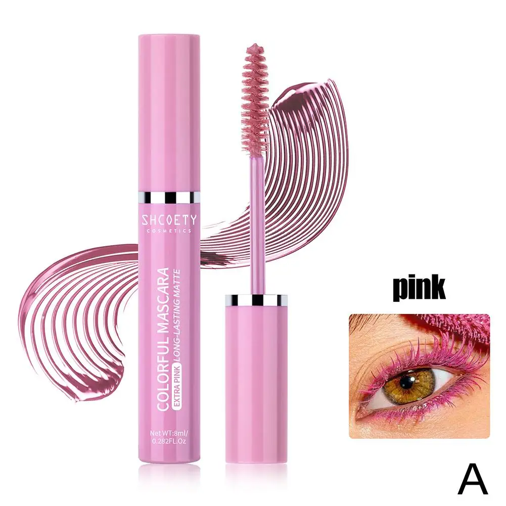 Kleurrijke Mascara Waterdichte Wimpercrème Wimper Dikke Lange Mascara Verlenging Make-Up Curling Natuurlijke Blijvende B3z9