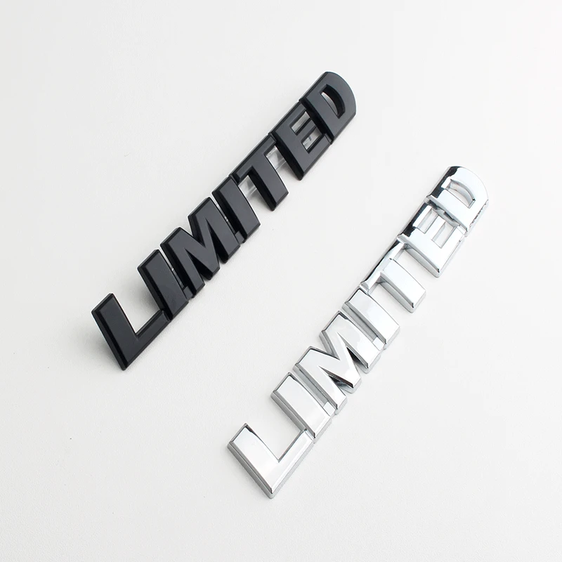 1 Pcs Car 3D Metal Chrome Black Badge Sticker Luxury LIMITED Edition Letter Emblem Logol Fit for Toyota Highlander