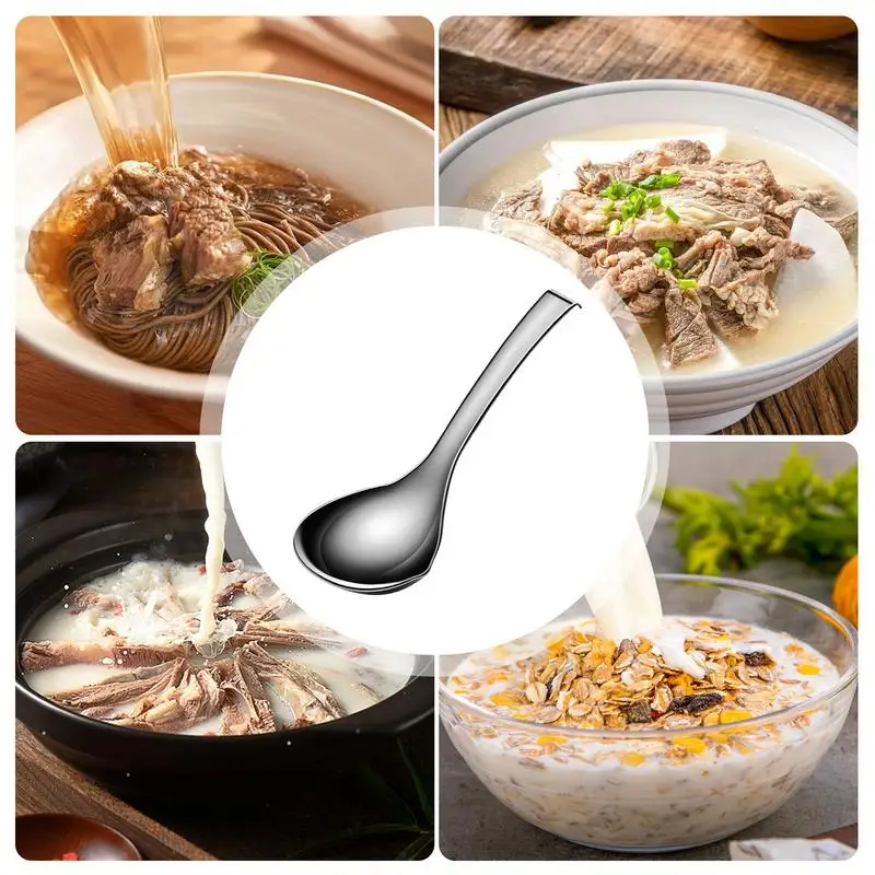 Colheres grandes de sopa de aço inoxidável Panelas de sopa Buffet Servindo Utensílios De Cozinha Duráveis