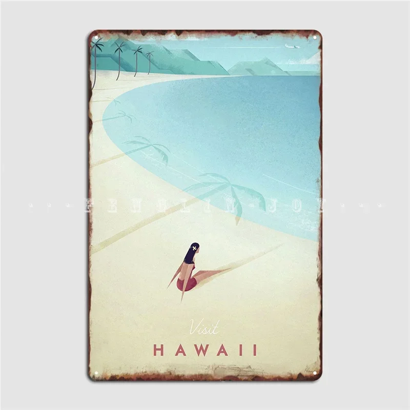 Hawaii Poster Metal Plaque Mural Painting Pub Garage Retro Pub Tin Sign Poster