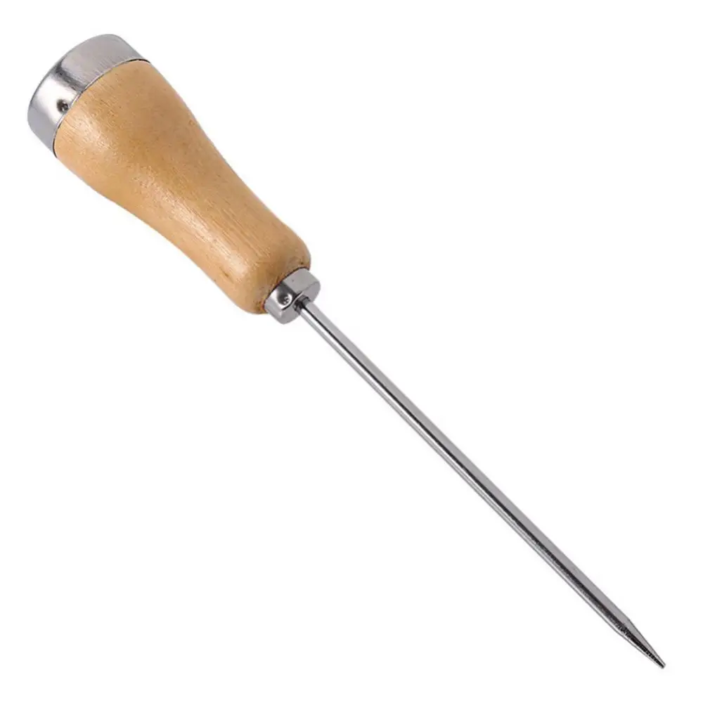 Ice Pick Ice Wooden Handle Stainless Steel Ice Pick Punch Crusher Icing Breaker Kitchen Cocktail Stick Fruit Bar Wine Tools