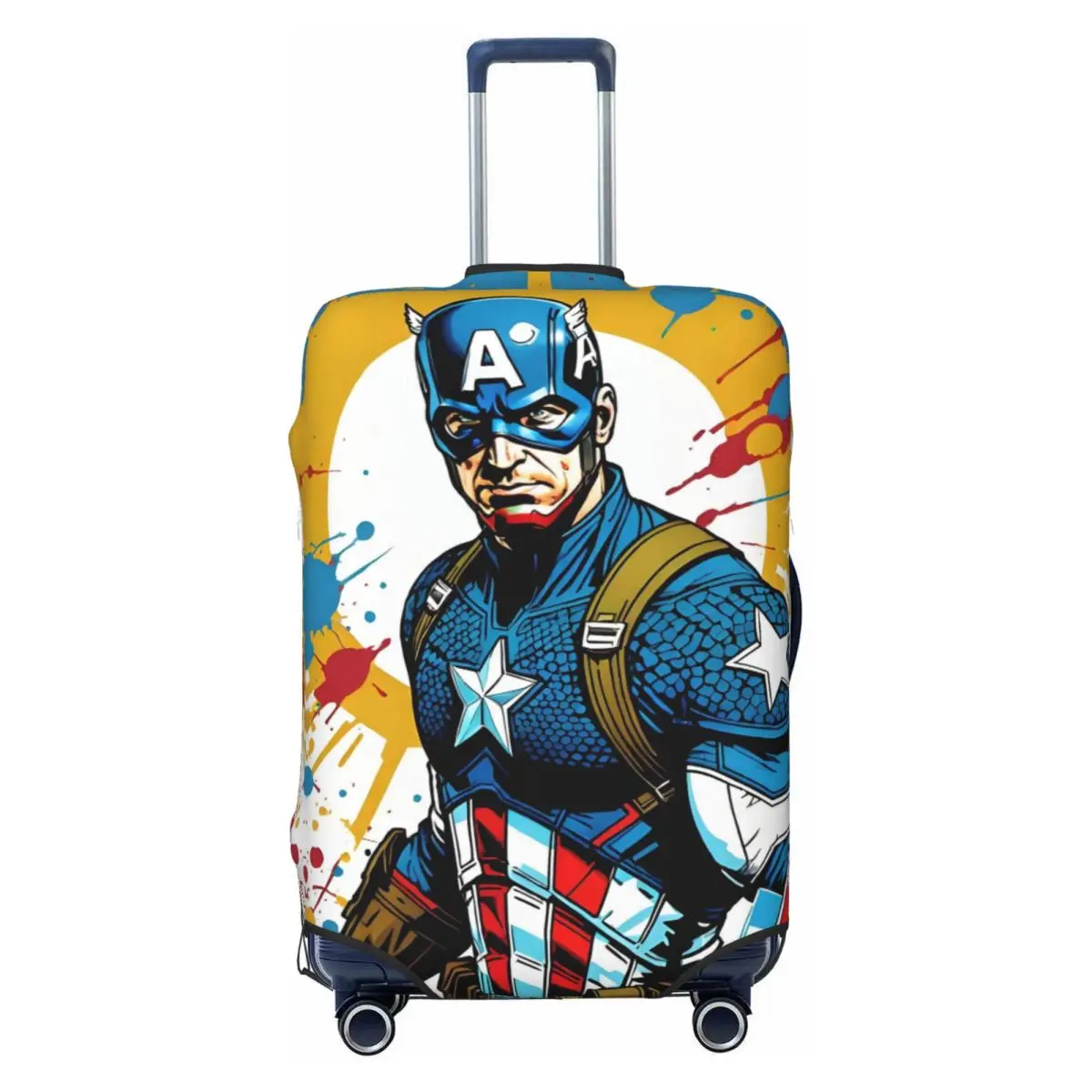 

Custom Captain America Colorful Graffiti Travel Luggage Cover Dust Proof Anime Cartoon Suitcase Cover Protector Fit 18-32 Inch