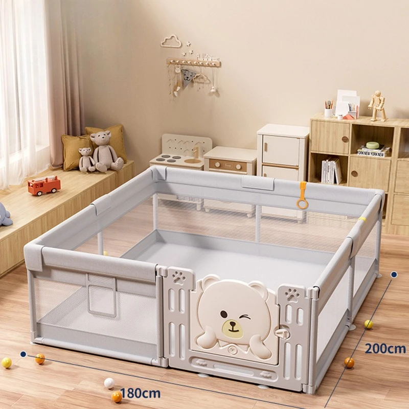 روضة أطفال بتصميم دب لطيف - سياج أمان للزحف والمشي، ساحة أنشطة داخلية لاستكشاف الرضع #6