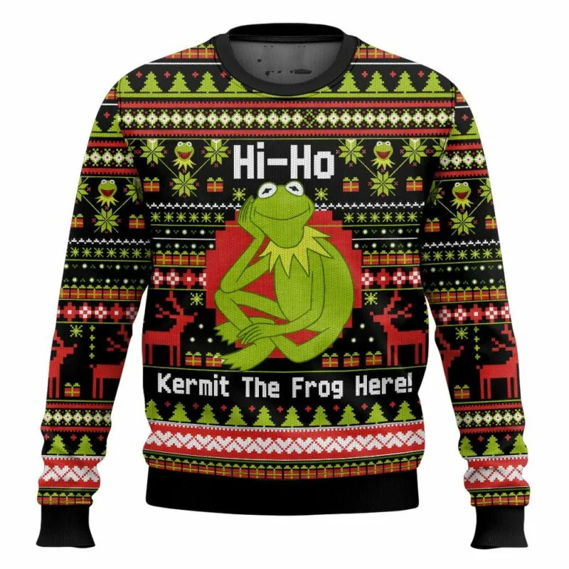2026 جديد كيرميت الضفدع سترة عيد الميلاد القبيحة الكرتون أنيمي النساء الرجال البلوز قمة الموضة زوجين هوديي البلوز #6
