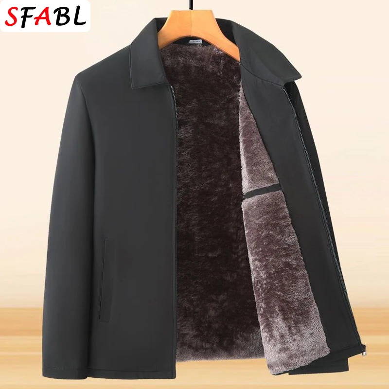 Solid Color Warm Fleece Blazers Men\'s Winter Jacket Luxury Casual Winter Jackets for Men Business Office Dress Coat Male L-3XL
