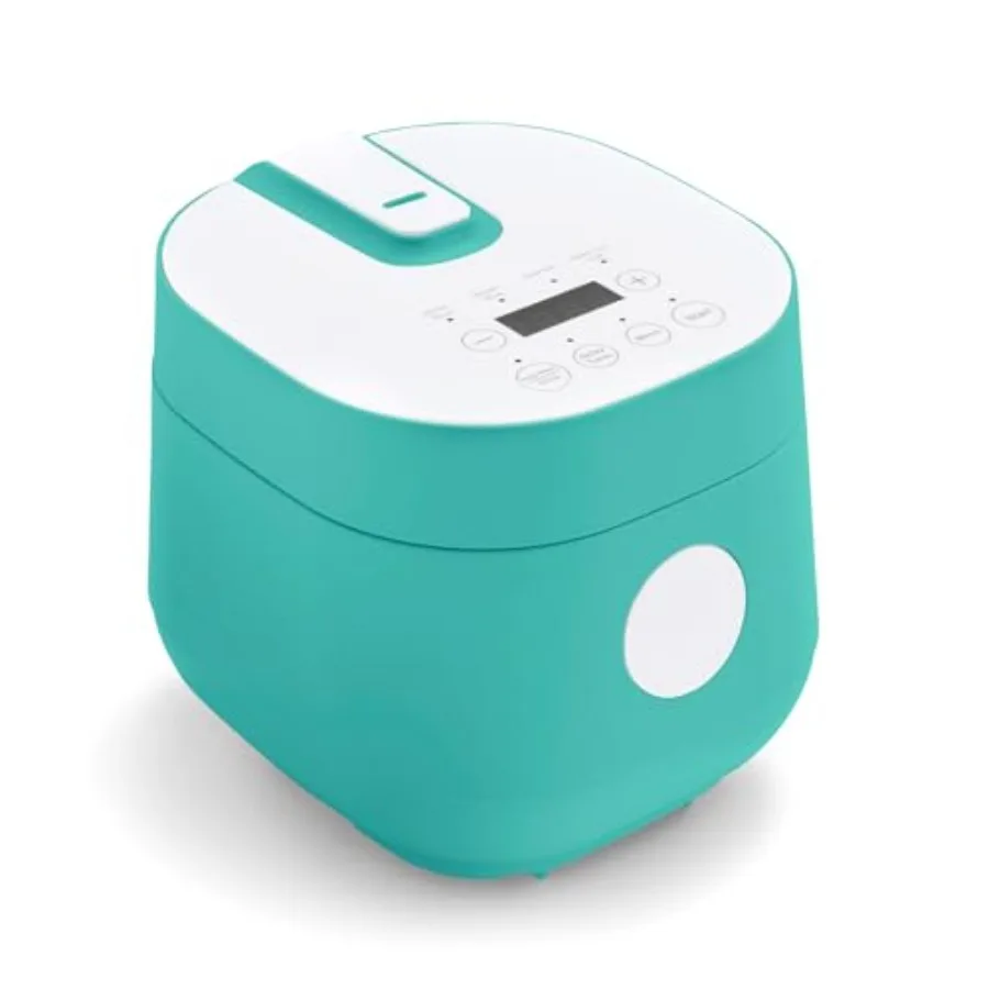 Digital Rice Cooker 2-Cups Uncooked/4-Cups Cooked Removable Nonstick Ceramic PFAS-Free Pot One-Touch Presets Oats Quinoa Brown