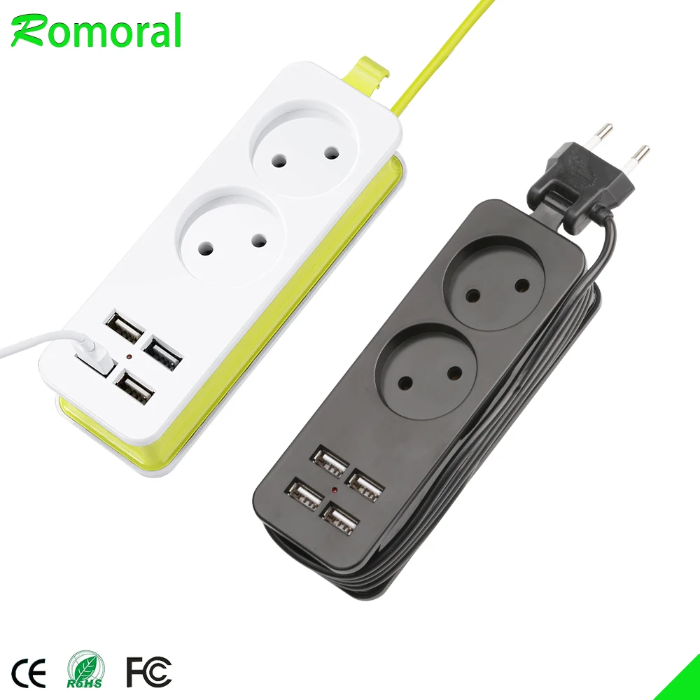 Presa da tavolo ue con porte di ricarica USB spina da 4.0mm cavo di prolunga da 1.5 M per telefono cellulare Ipad Led Light